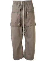 Rick Owens Drkshdw Drop-crotch Cropped Trousers In Green