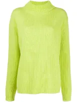 Aspesi Knitted Roll-neck Jumper In Green