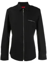 Hugo Zipped Fitted Shirt In Black