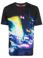 Hugo Graphic Print T-shirt In Black