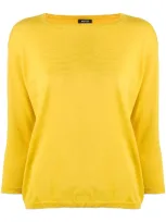 Aspesi Boat Neck Sweater In Yellow