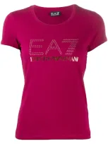 Ea7 Logo-print T-shirt In Pink