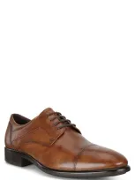 Ecco City Tray Cap Toe Derby In Amber