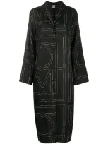 Totême Toteme Black Silk Monogram Anet Dress In 925 Black M