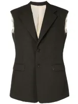 Raf Simons Single-breasted Vest In Brown