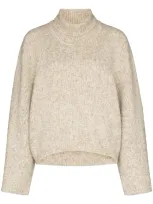 Totême Ravenna Mélange Wool-blend Turtleneck Sweater In Grey