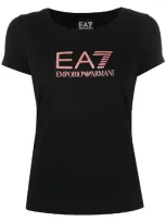 Ea7 Logo-print Short Sleeved T-shirt In Black