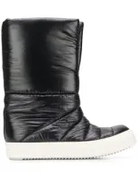 Rick Owens Drkshdw Black Puffer Boots In 91 Blk/wh