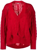 Stella Mccartney V-neck Oversized Jumper In Red