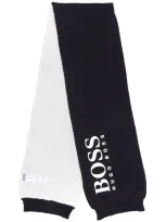 Hugo Boss Babies' Bi-colour Logo Scarf In Grey