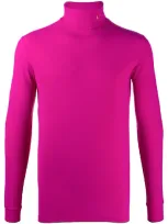 Raf Simons Fuchsia Roll Neck Fine Jumper In Purple