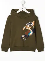 Il Gufo Kids' Horse Rider Hoodie In Green