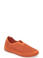 Ilse Jacobsen Tulip 139 Perforated Slip-on Sneaker In All Camelia Fabric