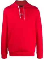 Hugo Logo Print Hoodie In Red