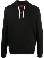 Hugo Logo Detail Hoodie In Black