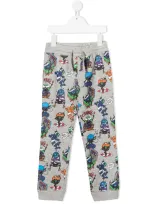 Stella Mccartney Kids' Music Monsters Printed Track Pants In Grey