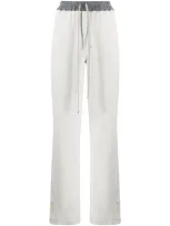 Rick Owens Drkshdw Two-tone Casual Trousers In Neutrals