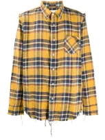 R13 Plaid Long-sleeve Shirt In Yellow Pld