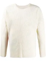 Issey Miyake Graffiti-print Ribbed Sweatshirt In White