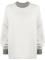 Rick Owens Drkshdw Inside-out Effect Oversized Jumper In White