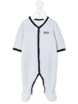 Hugo Boss Babies' Embroidered Logo Romper In Blue