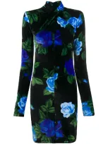 Richard Quinn Kleid Mit Blumen-print In Black