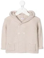 Il Gufo Babies' Pom-pom Hoodie In Neutrals