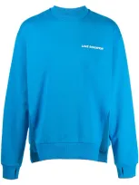 Honey Fucking Dijon Graphic-print Rib-trimmed Sweatshirt In Blue