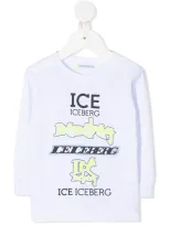 Iceberg Babies' Logo-print Crew Neck Tee In 白色