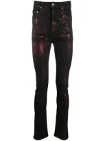 Rick Owens Drkshdw Metallic Print Jeans In 93 Bruise