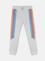 Stella Mccartney Kids Grey Stripe Hands Print Sweatpants