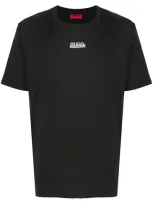 Hugo Tape Logo Crew Neck T-shirt In Black