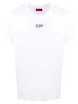 Hugo Tape Logo Crew Neck T-shirt In White