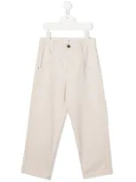 Brunello Cucinelli Pleat-detail Cotton Chino Trousers In Beige