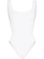 Hunza G Square-neck Crinkleds Swimsuit In White