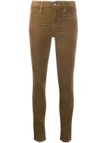 J Brand Mid-rise Skinny-fit Trousers In Brown