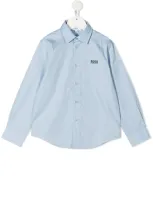 Hugo Boss Kids' Classic Buttoned Shirt In Blue