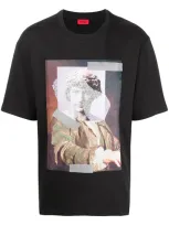 Hugo Graphic Print T-shirt In Black