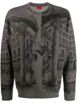 Hugo Graphic-print Sweatshirt In Grey