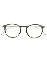 Hugo Boss Round Frame Glasses In Grün