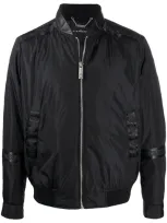 John Richmond Tape-embellished Bomber Jacket In Black