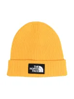 The North Face Logo-patch Beanie In Yellow