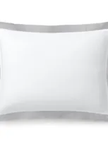 Ralph Lauren Organic Sateen Border Pillow In Platinum