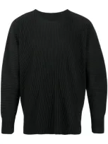 Issey Miyake Plissé-effect Sweatshirt In Black