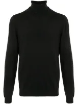 Hugo Black Wool San Thomas Turtleneck In 1 Black