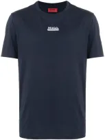 Hugo Logo-print Cotton T-shirt In Blue