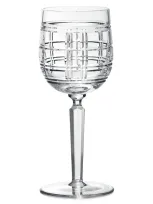 Ralph Lauren Hudson Plaid White Wine Glass In Clear