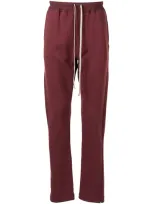 Rick Owens Drkshdw Drawstring Cotton-jersey Track Pants In Red