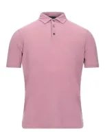 Zanone Polo Shirts In Pastel Pink