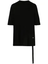 Rick Owens Drkshdw Side String Oversized T-shirt In Black